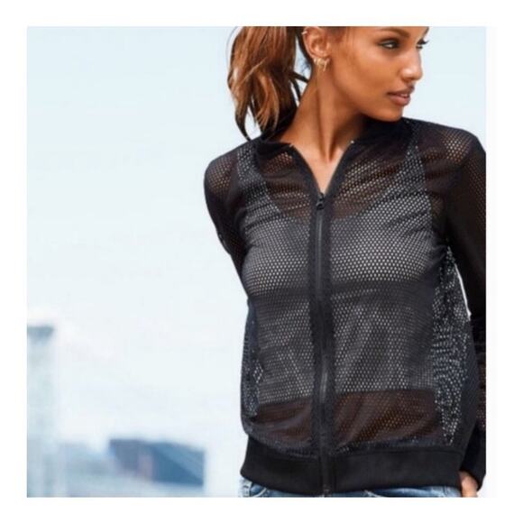 Victoria Sport black mesh long sleeve zip up jacket - Picture 7 of 7